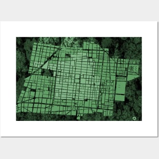 mexico city map of downtown in ecopop urban landscape pattern art Posters and Art